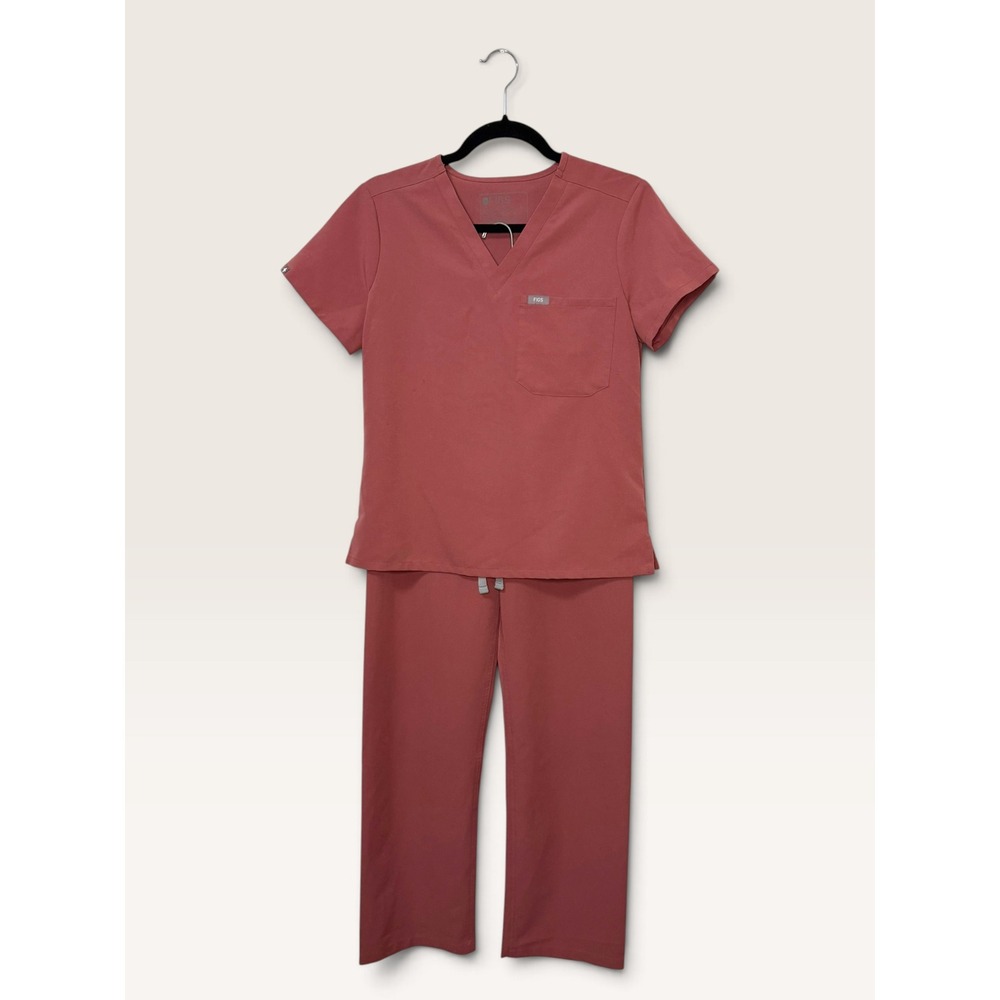 Figs Women's XS Two Piece Scrub Set Mauve Catarina Top Livingston Pants NEW